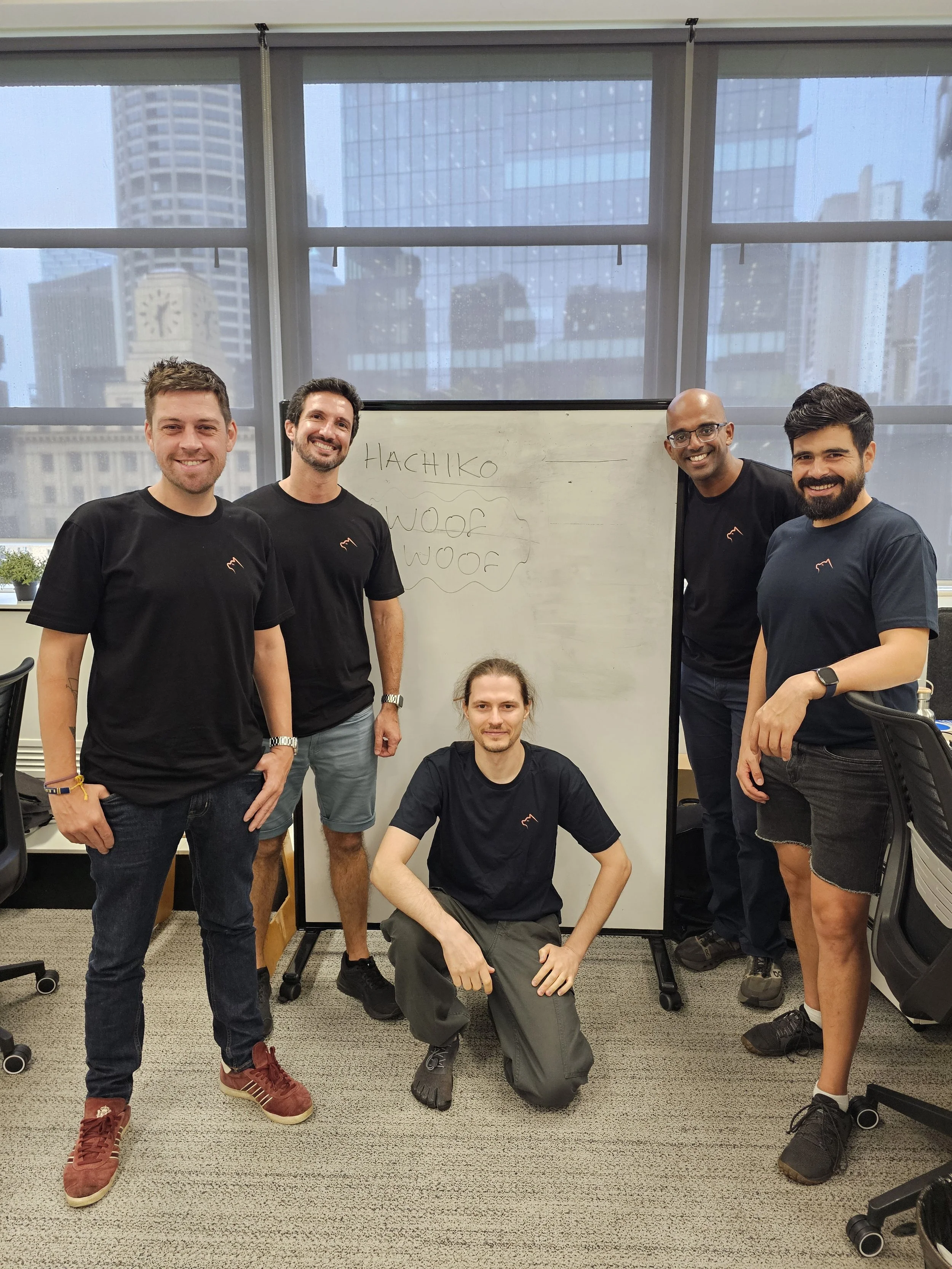 A photo of the Hachiko team on their first full day together.